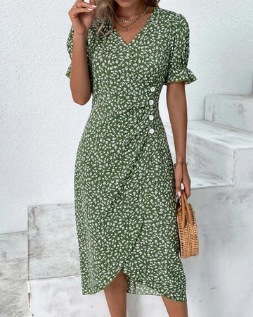 Charlene | Fresh Bloom V-Neck Dress
