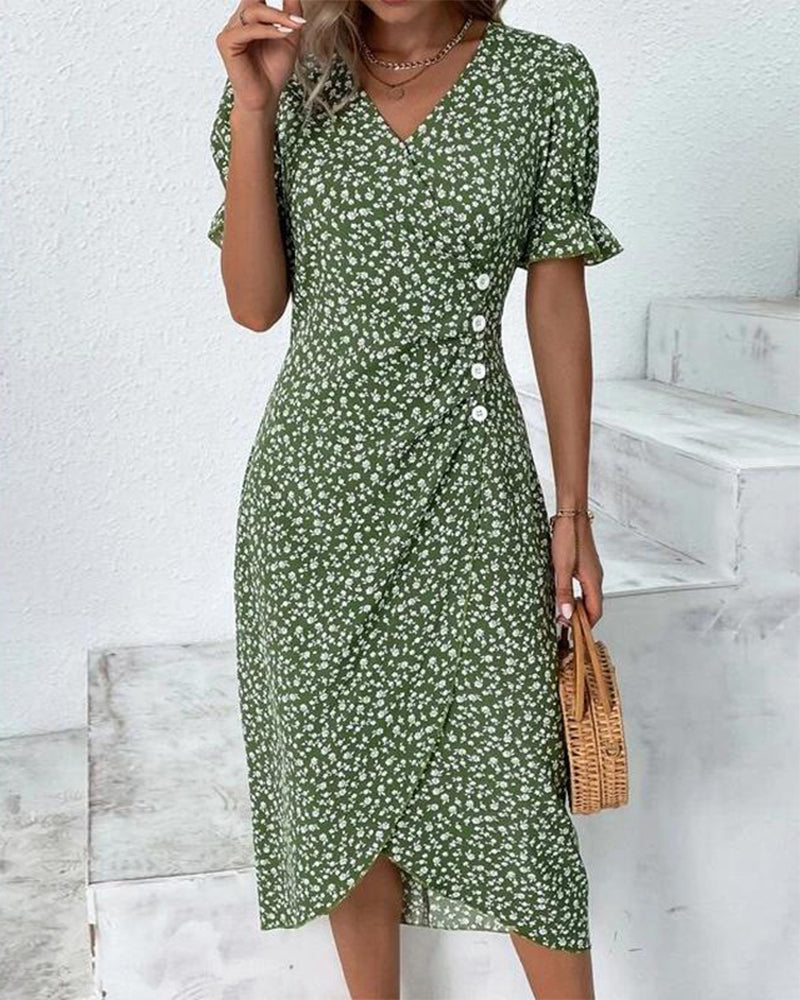 Charlene | Fresh Bloom V-Neck Dress