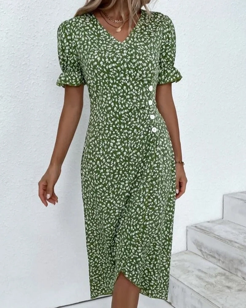 Charlene | Fresh Bloom V-Neck Dress