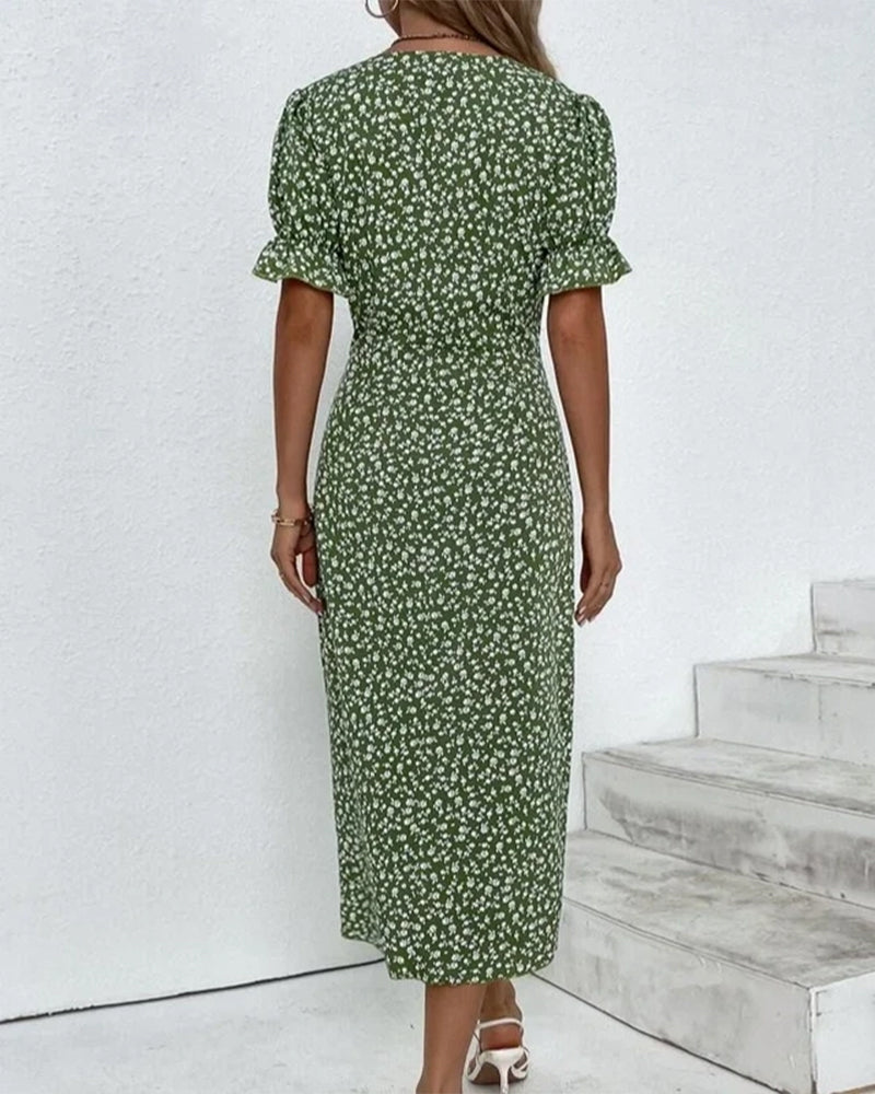 Charlene | Fresh Bloom V-Neck Dress