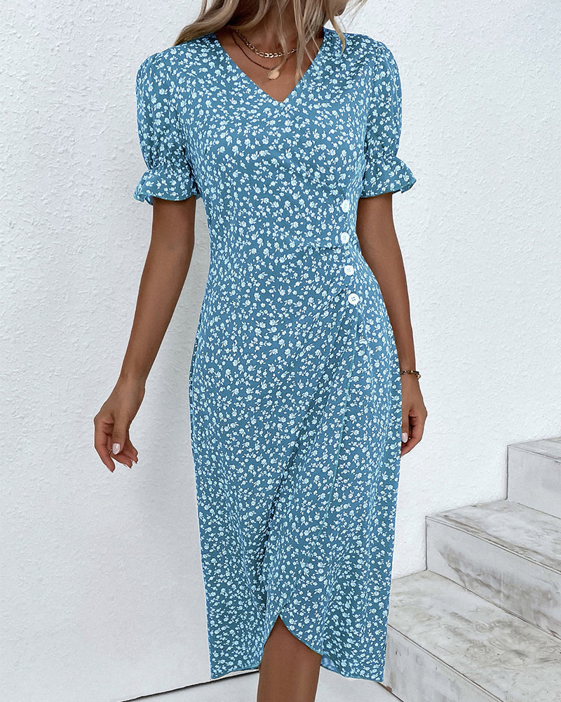 Charlene | Fresh Bloom V-Neck Dress