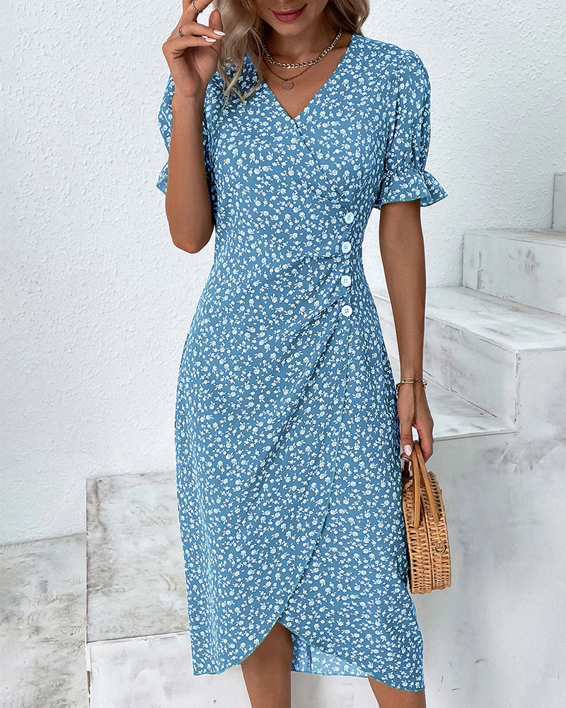 Charlene | Fresh Bloom V-Neck Dress