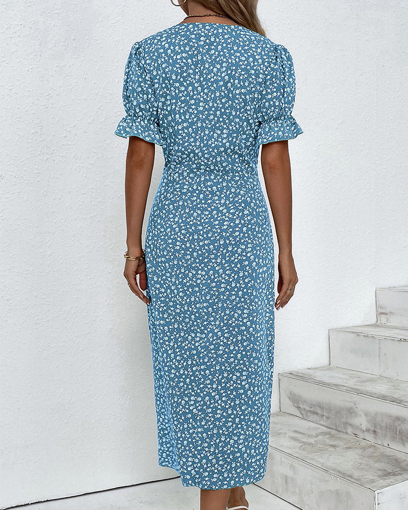 Charlene | Fresh Bloom V-Neck Dress