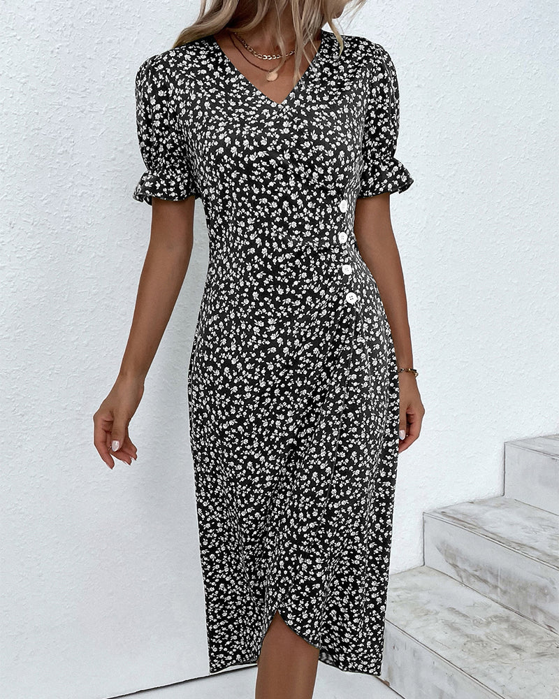 Charlene | Fresh Bloom V-Neck Dress