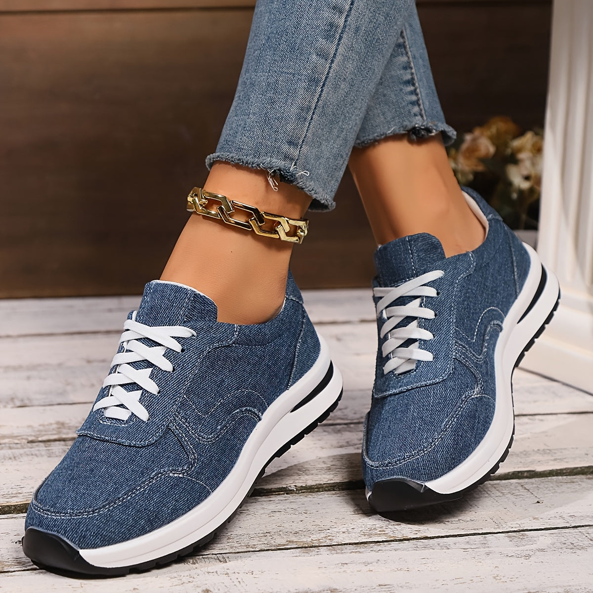 Blaire | Women's Sneakers with Denim Fabric and Supportive Design