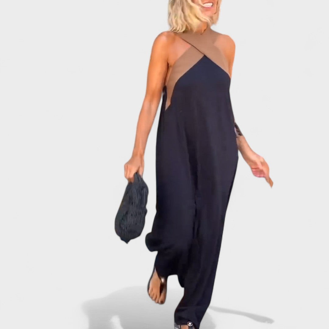 Elsie | Women's Cross-Neck Maxi Dress with Flowing Design and Versatile Style