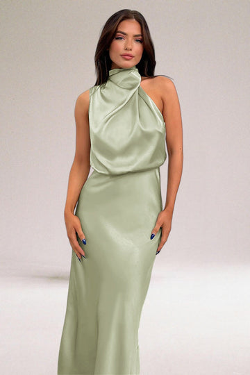 Amalia | Women's Halter Neck Dress with Adjustable Straps and Flowy Design