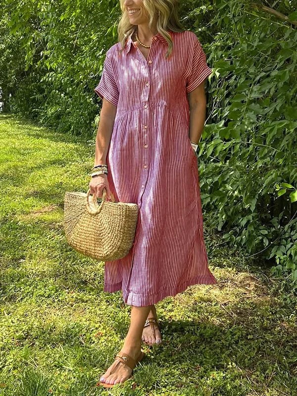 Hadleigh | Women's Button-Up Shirt with Striped Pattern and Classic Fit