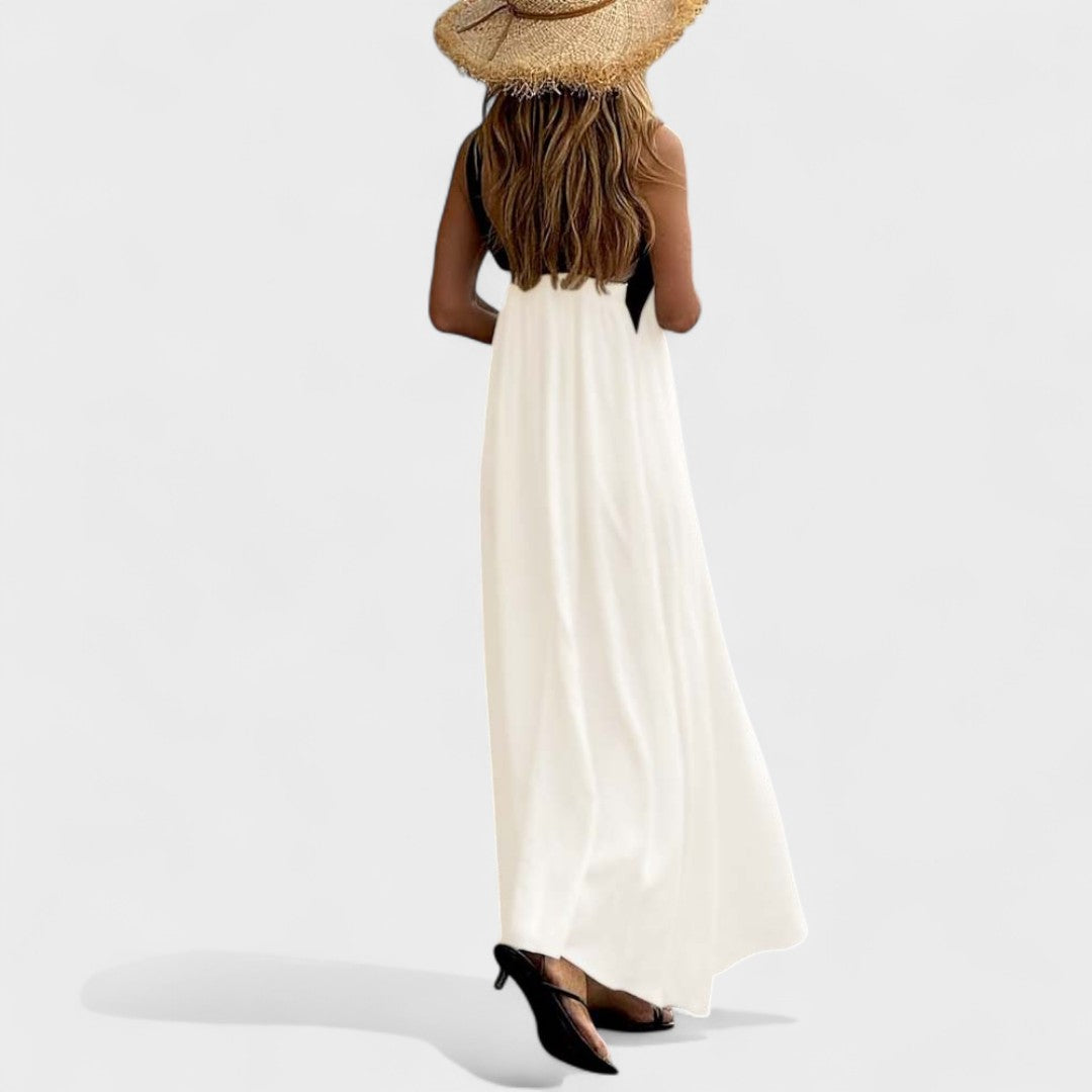 Elsie | Women's Cross-Neck Maxi Dress with Flowing Design and Versatile Style