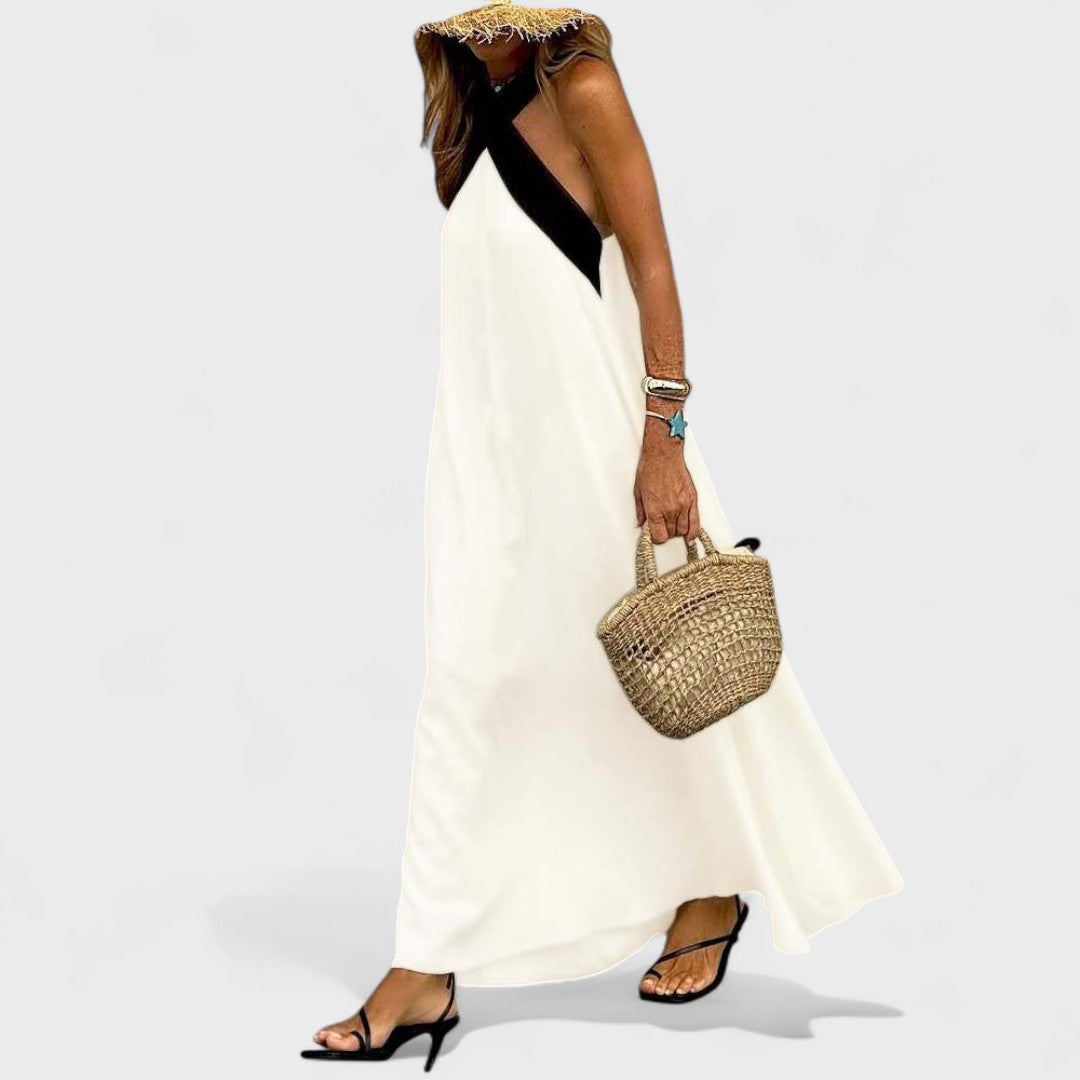 Elsie | Women's Cross-Neck Maxi Dress with Flowing Design and Versatile Style