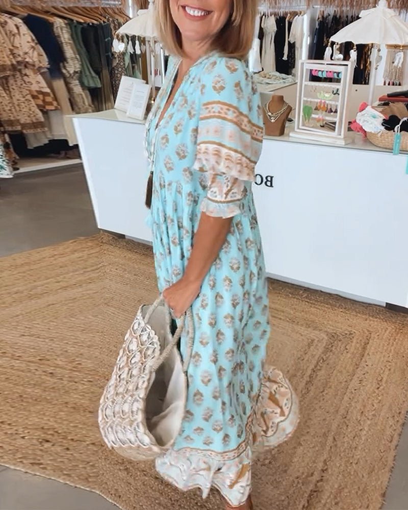 Bellemont | Women's Boho Midi Dress with Tassel Details and Flowing Design