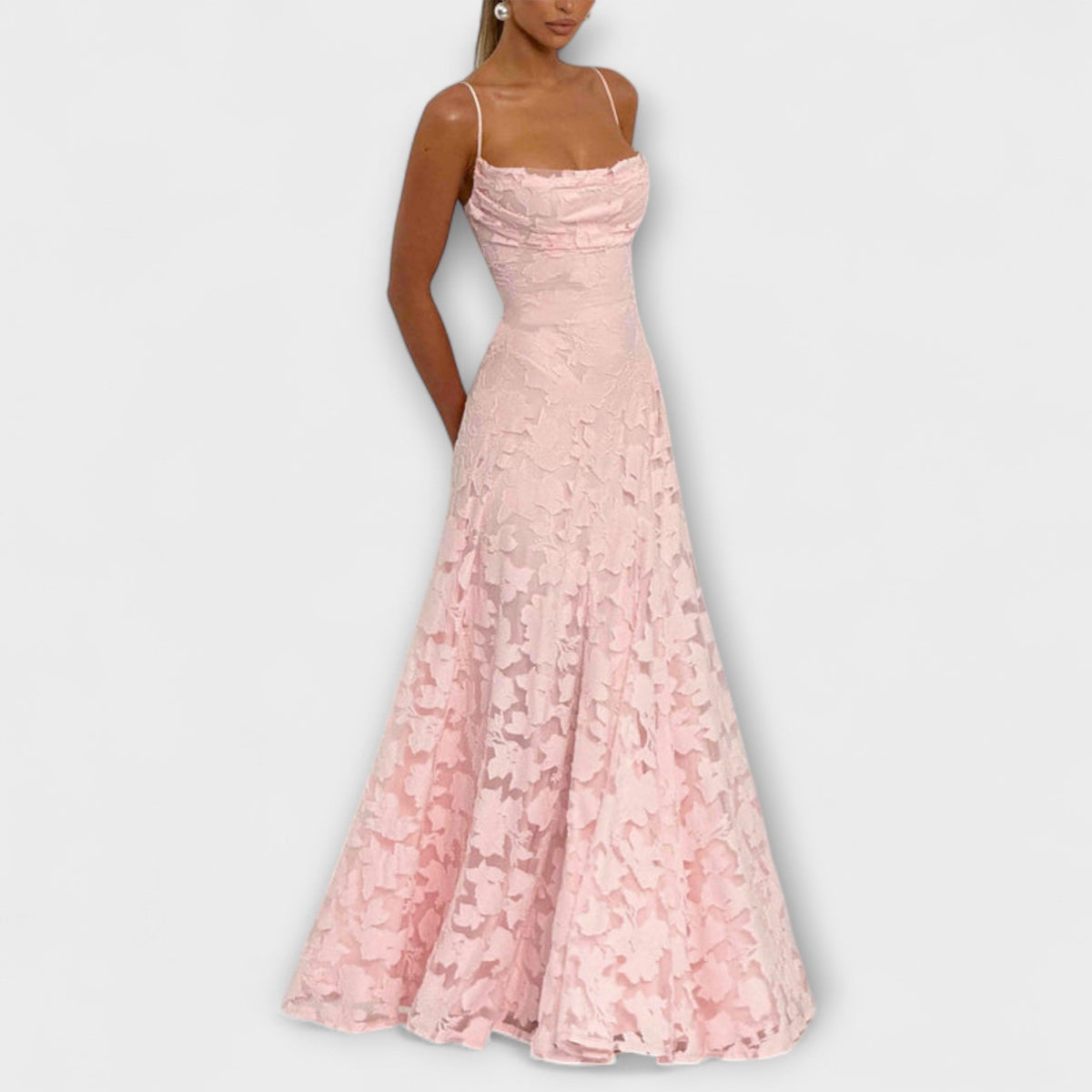Arabella | Elegant Floral Lace Maxi Dress for Special Events