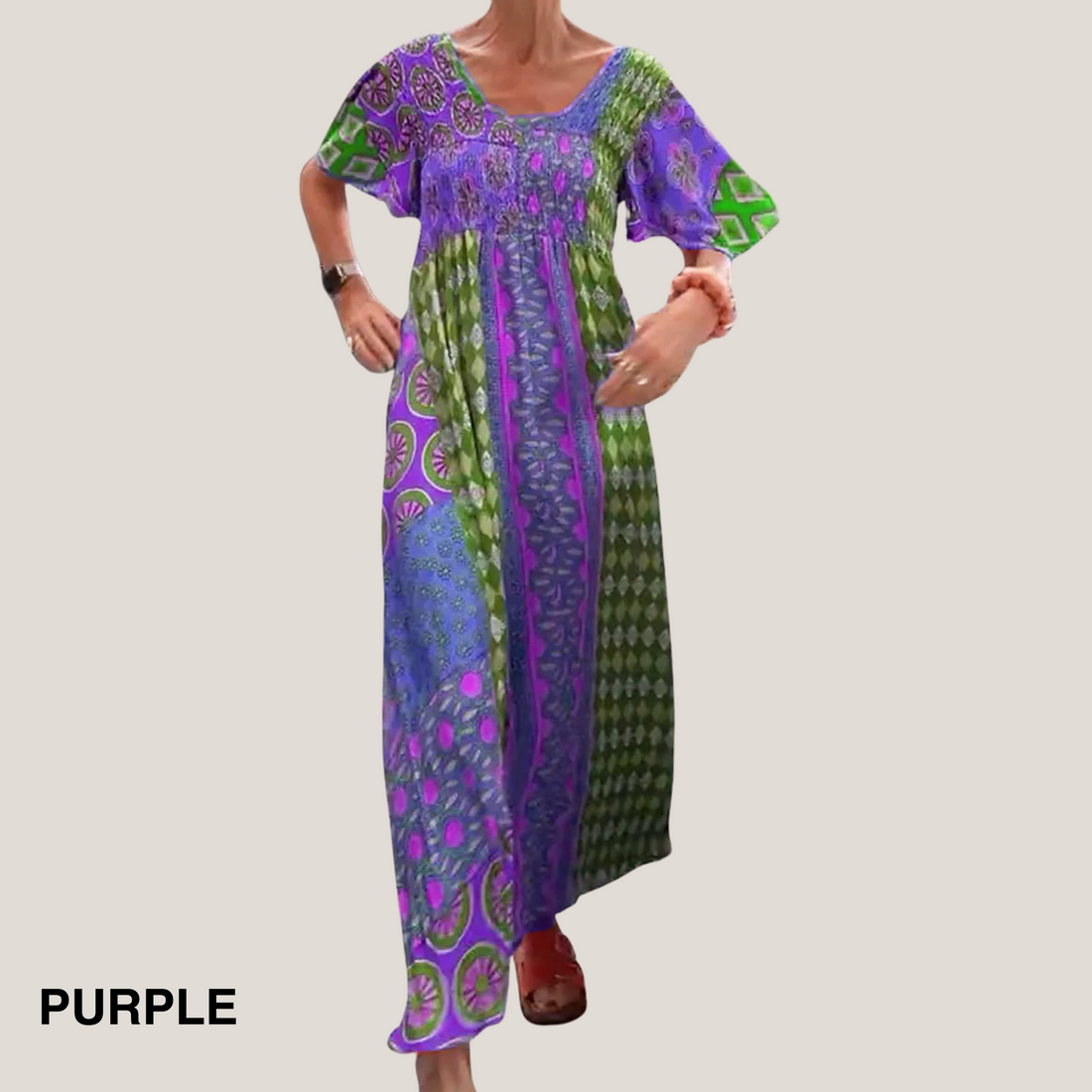 Amaryllis | Women's Paisley Midi Dress with Flowy Design and Versatile Style
