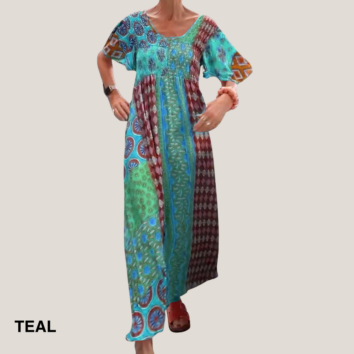 Amaryllis | Women's Paisley Midi Dress with Flowy Design and Versatile Style