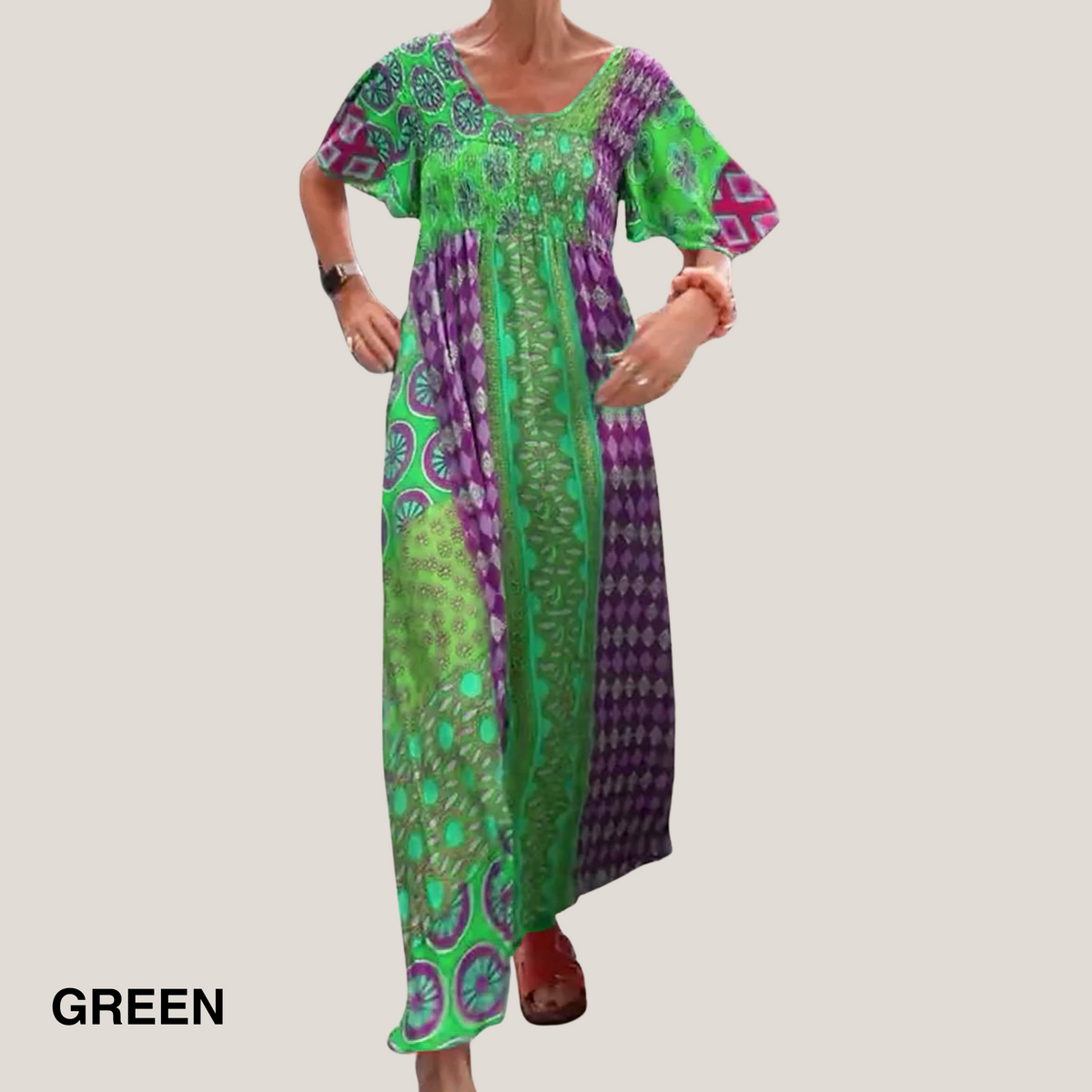 Amaryllis | Women's Paisley Midi Dress with Flowy Design and Versatile Style
