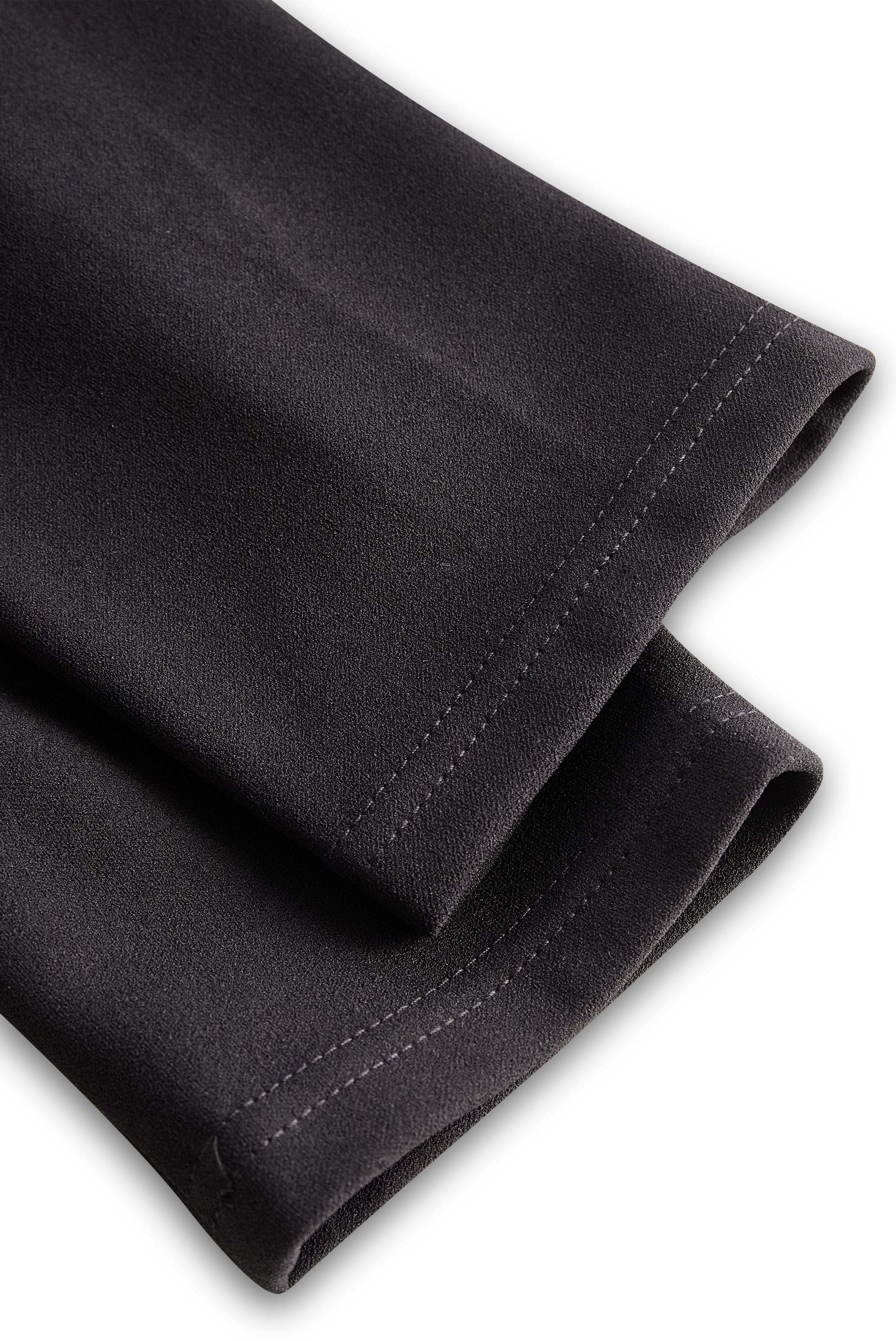 Ariana | Elegant Black Sheath Dress with Belt and Mandarin Collar