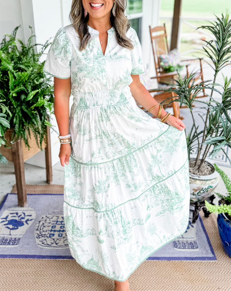Felicity | Classic Toile Maxi Dress