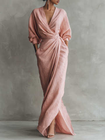 Amber | Minimalist V Neck Sleeveless Casual Maxi Dress