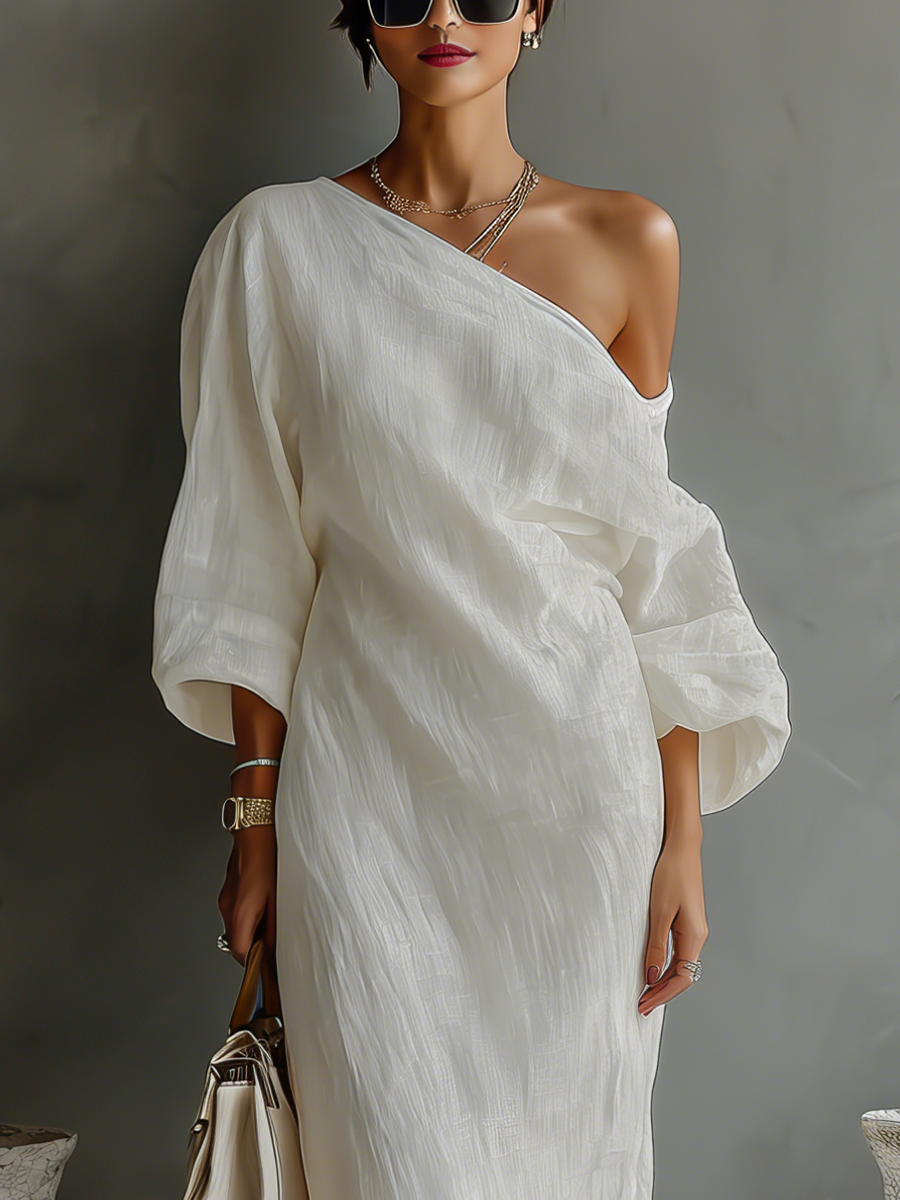Emily | Women's One-Shoulder Flowing Elegant Dress