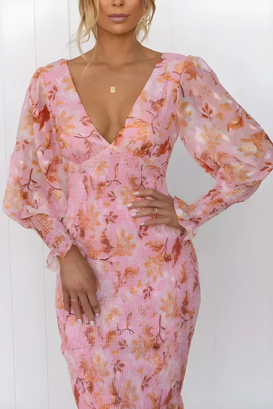 Everly | Women's Floral Dress with Short Sleeves and A-Line Skirt