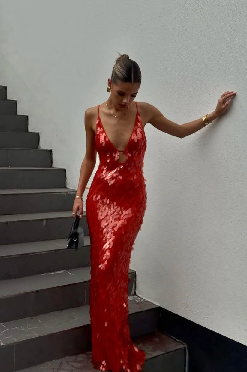 Adria | Women's Backless Sequin Dress with Elegant Design and Versatile Style