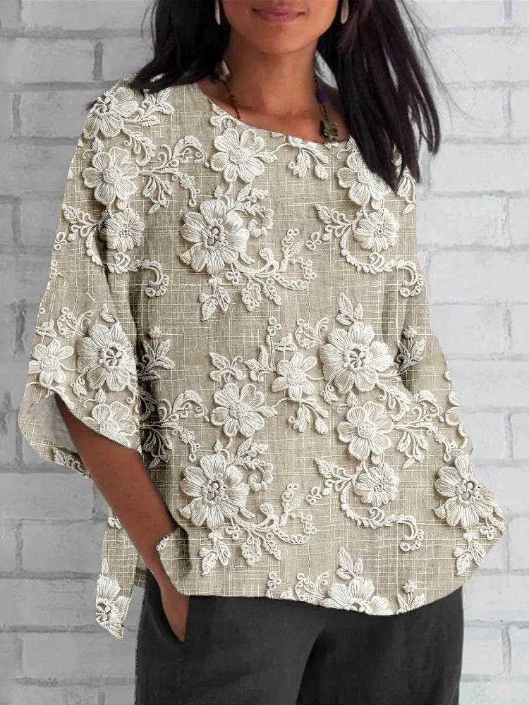 Diana | Vintage Floral Relaxed Blouse