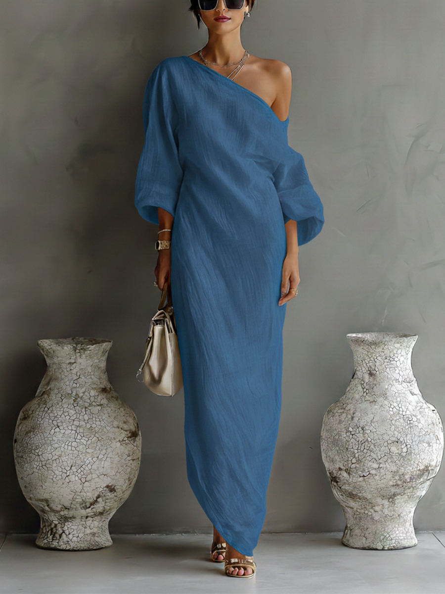 Emily | Women's One-Shoulder Flowing Elegant Dress