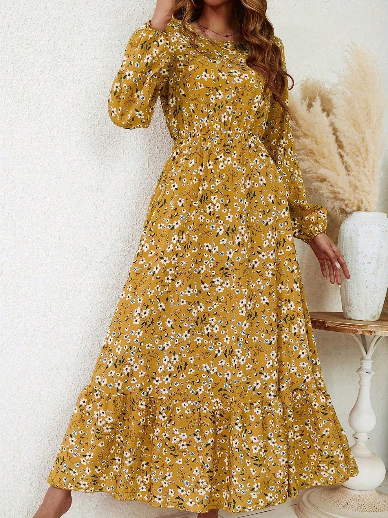 Bryony | Women's Maxi Dress with Floral Print and Bishop Sleeves