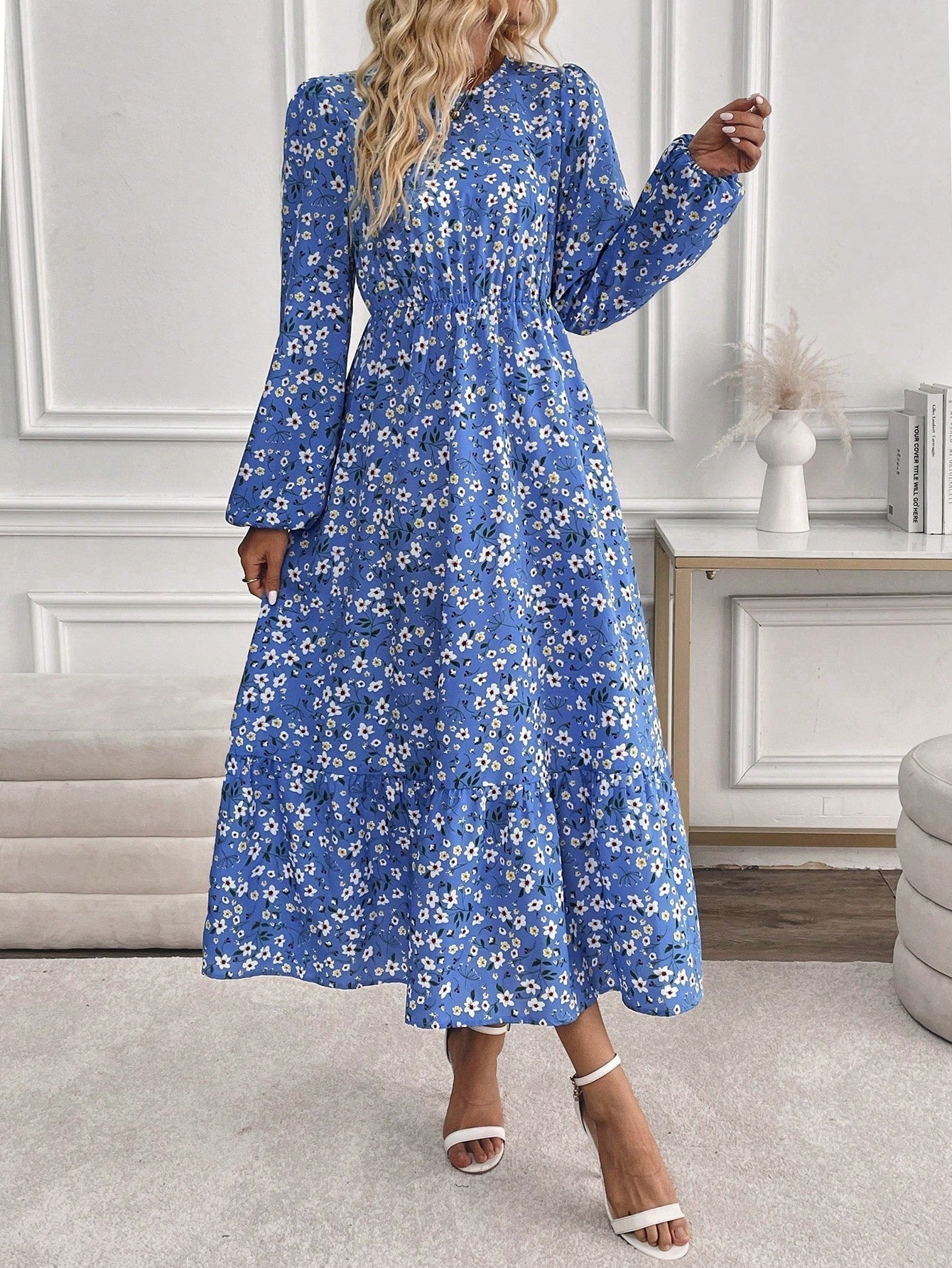 Bryony | Women's Maxi Dress with Floral Print and Bishop Sleeves
