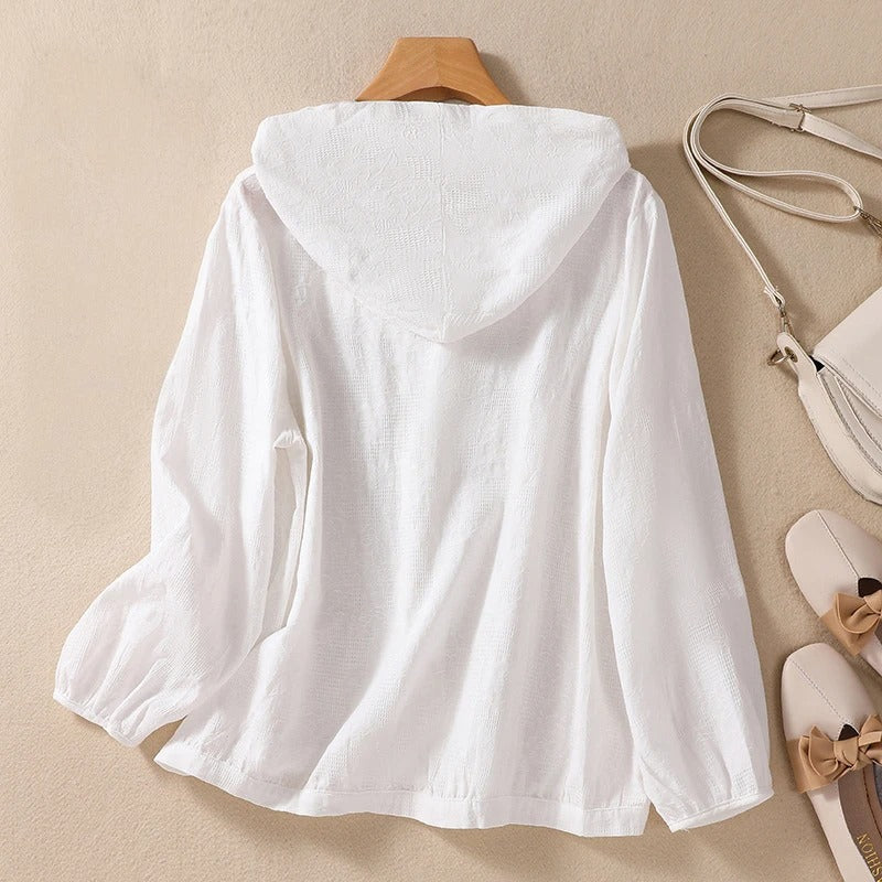 Elara | Hooded Shirt with Relaxed Fit and Soft Fabric