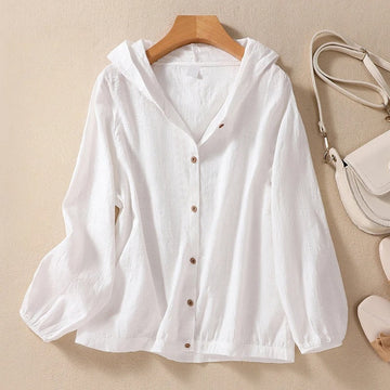Elara | Hooded Shirt with Relaxed Fit and Soft Fabric