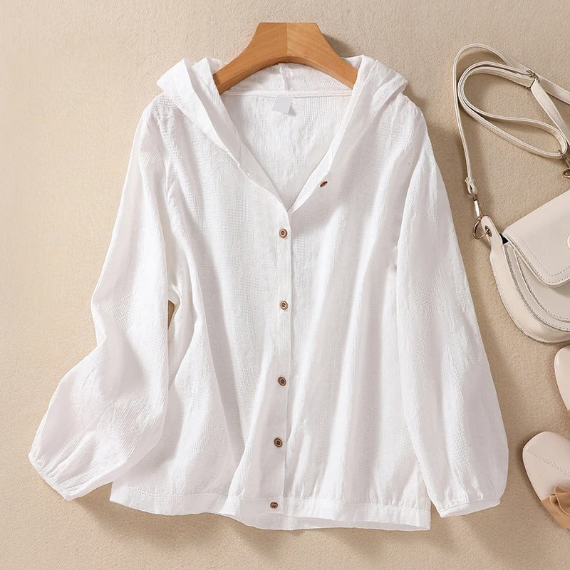 Elara | Hooded Shirt with Relaxed Fit and Soft Fabric