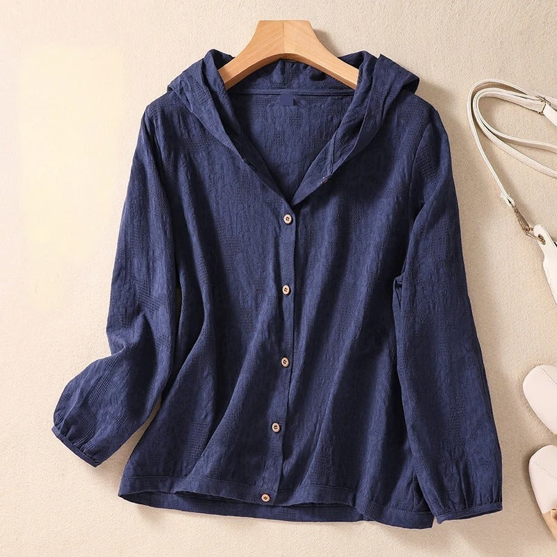 Elara | Hooded Shirt with Relaxed Fit and Soft Fabric