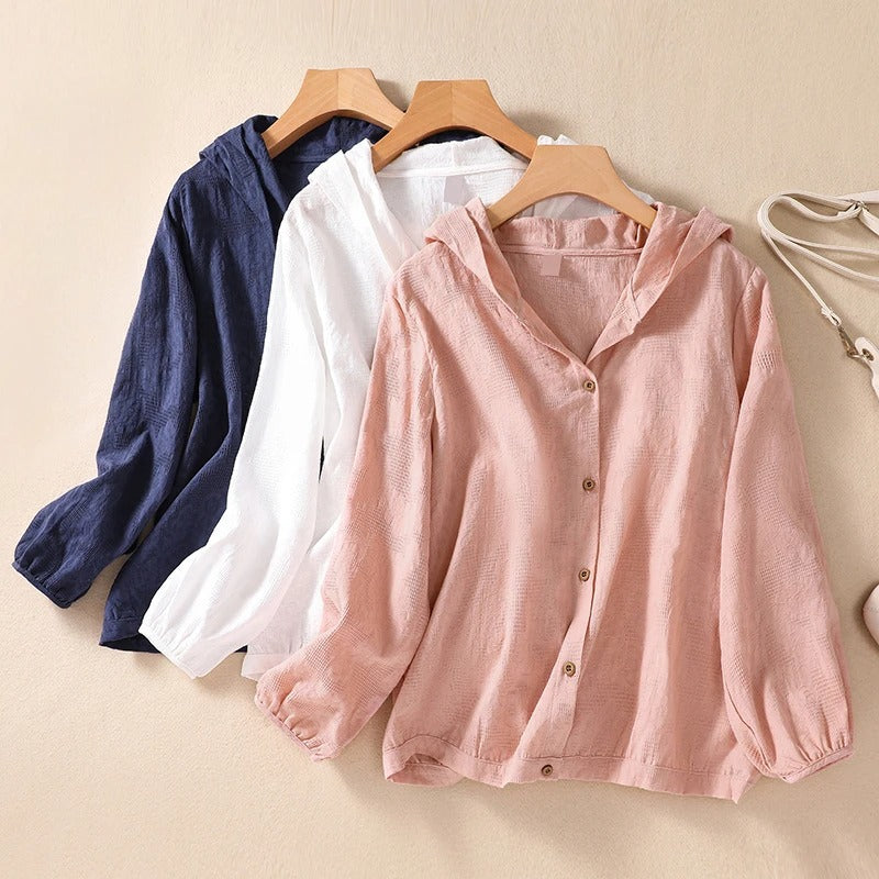 Elara | Hooded Shirt with Relaxed Fit and Soft Fabric