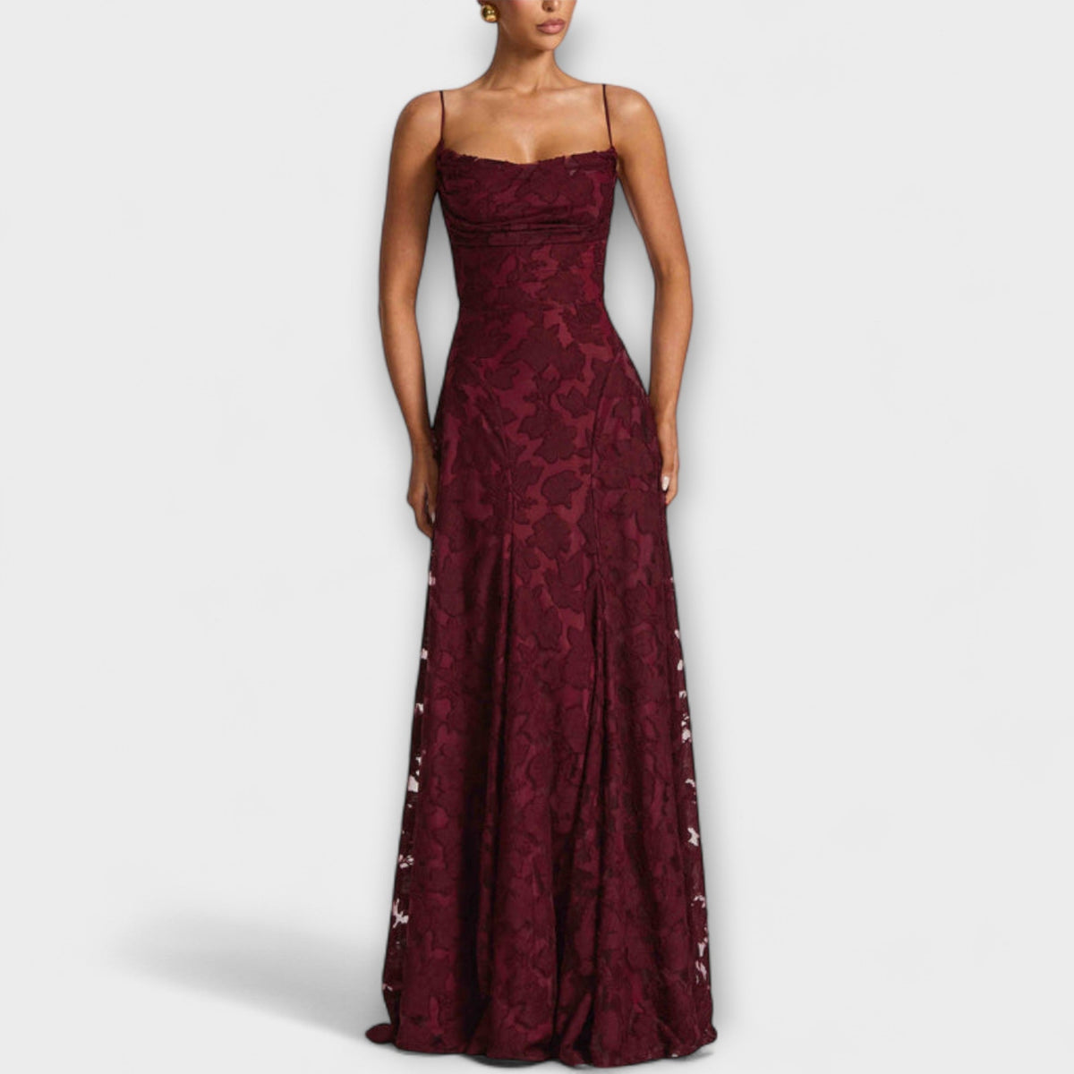 Arabella | Elegant Floral Lace Maxi Dress for Special Events