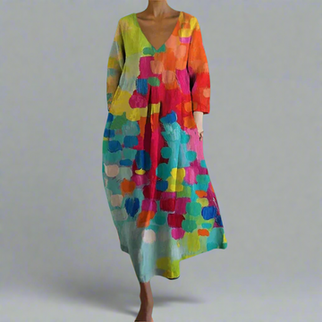 Cheryl | Colorful Dress with V-neck