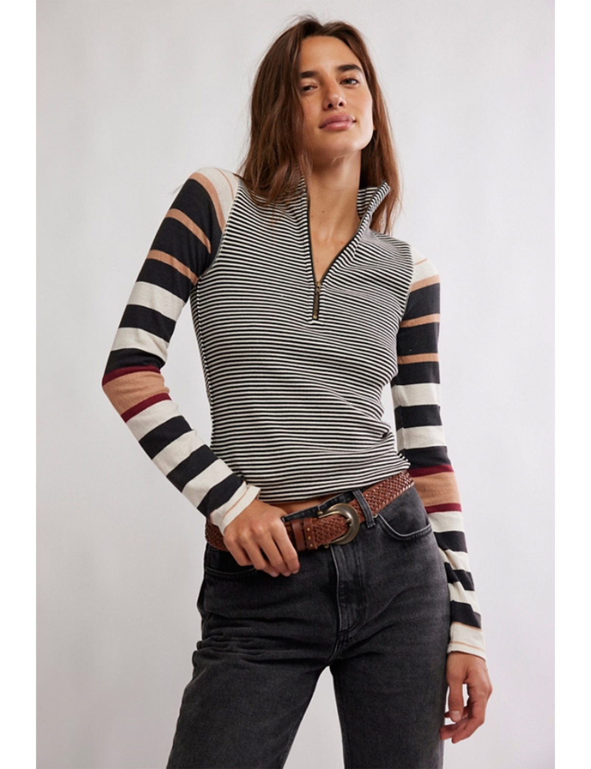 Avery Zip Up, Black/Combo