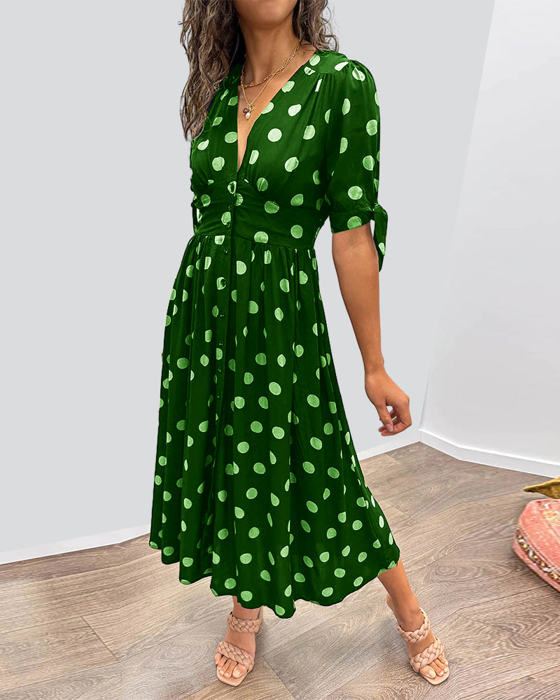 Daisy | Women's Polka Dot Dress with Flattering Fit and Classic Design