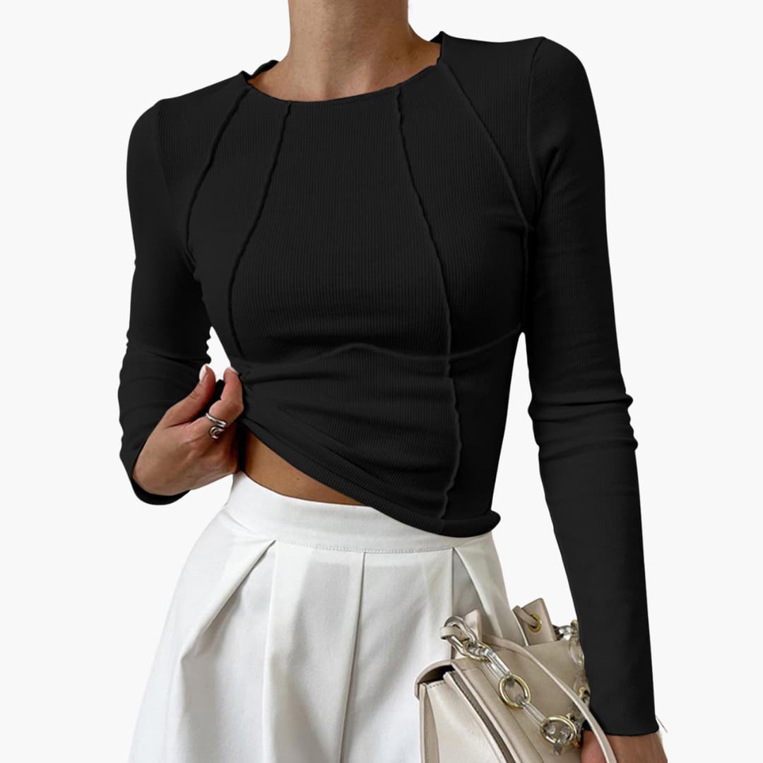Camilla | Long Sleeve Top with Sculpted Seams
