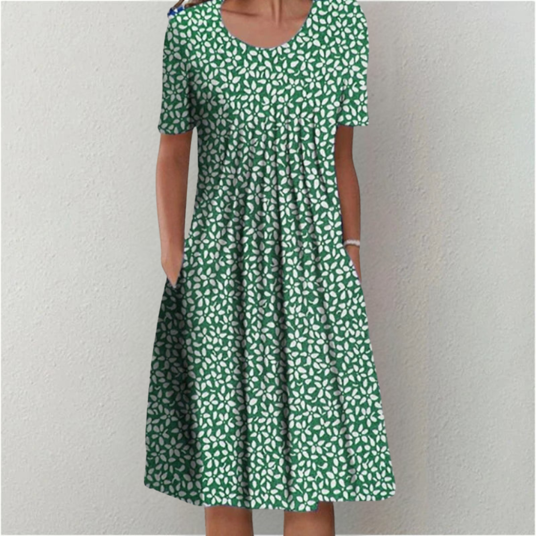 Celina | Women's Casual Floral Dress with Pockets and Short Sleeves