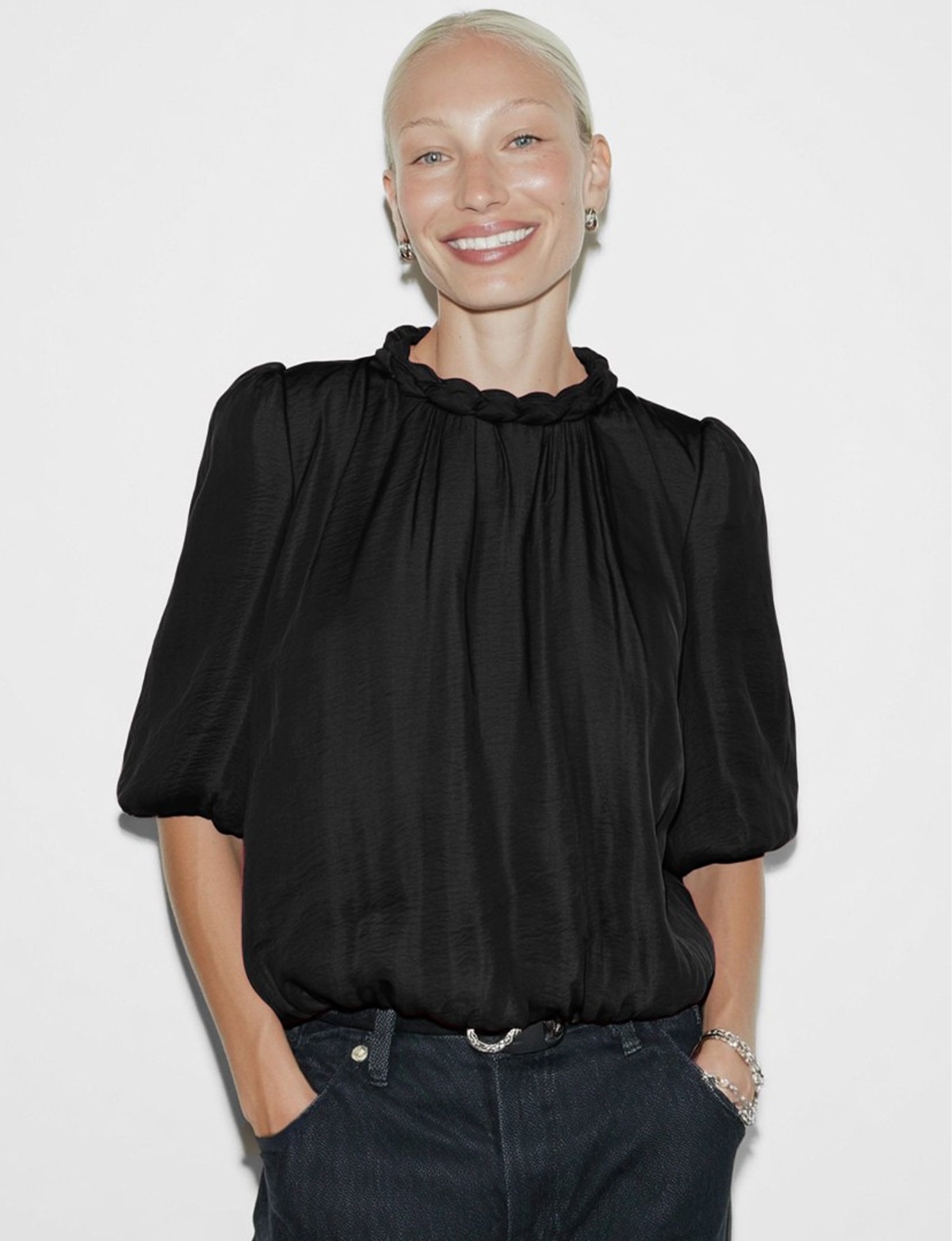 Billowy Blouse, Black
