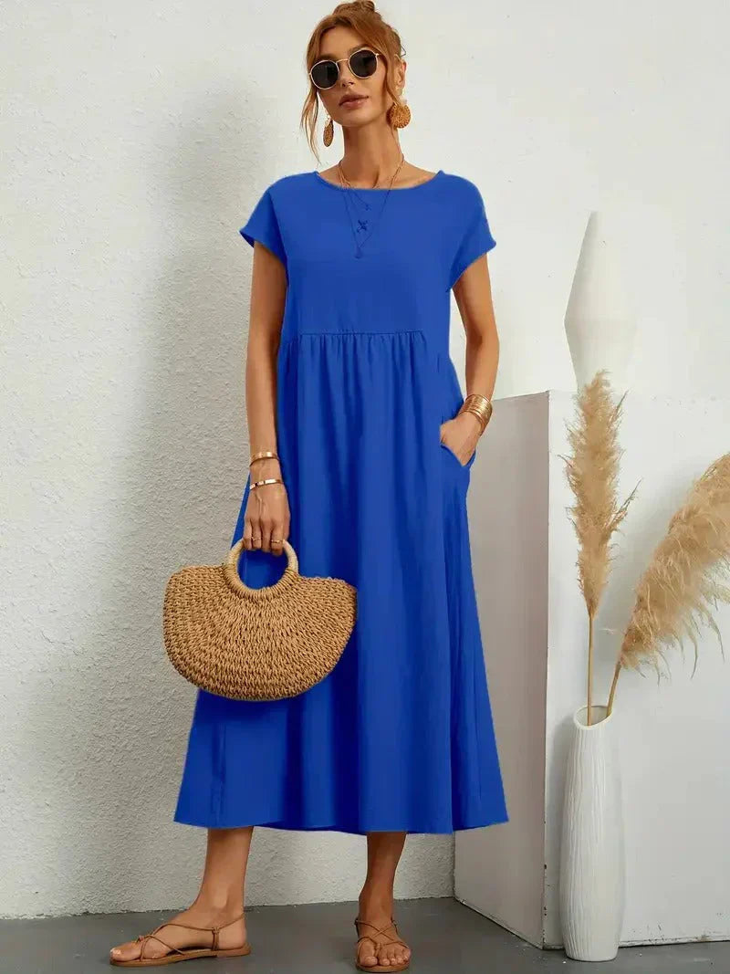 Clara | Women's Lightweight Dress with Short Sleeves and A-Line Cut