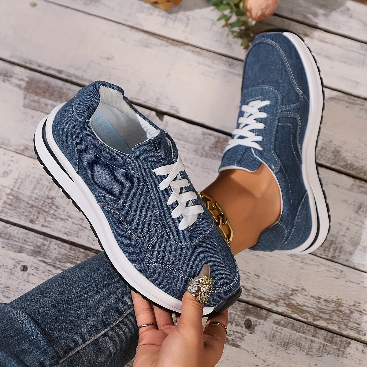 Blaire | Women's Sneakers with Denim Fabric and Supportive Design