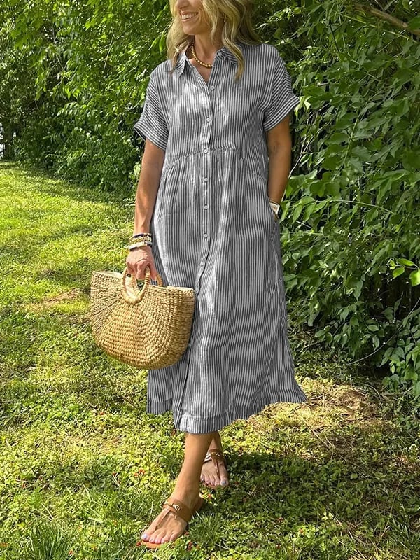 Hadleigh | Women's Button-Up Shirt with Striped Pattern and Classic Fit