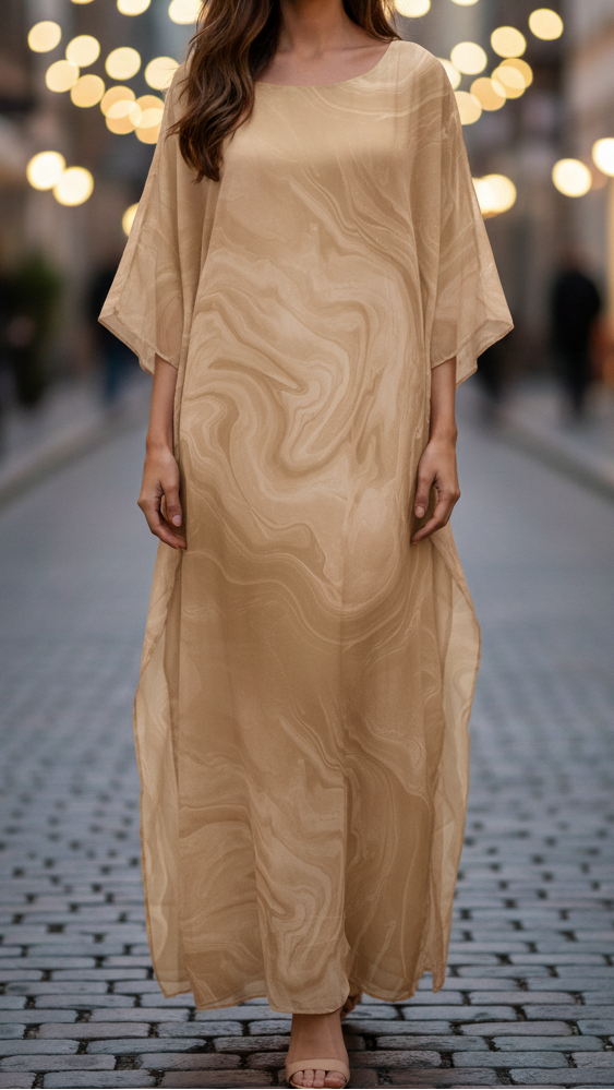 Aura | Women's Chiffon Kaftan Maxi Dress Batwing Sleeve Formal