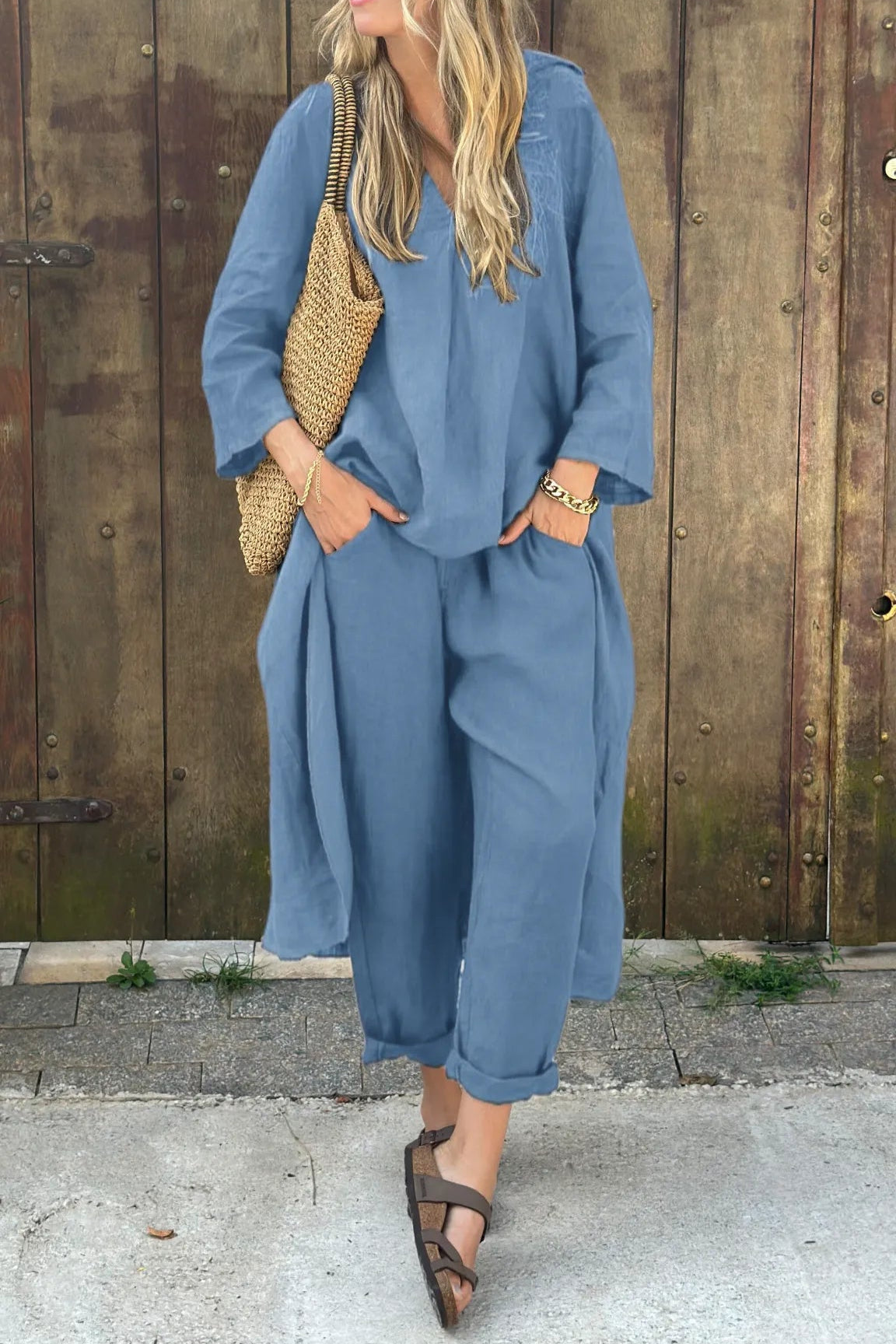 Alessandra | Women's Casual Summer Set with Lightweight Top and Matching Bottoms