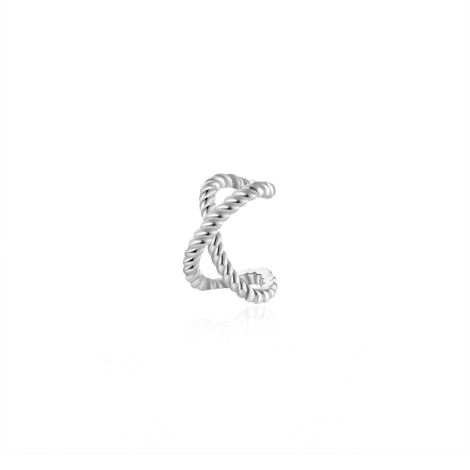Criss Cross Cuffs Silver Earring