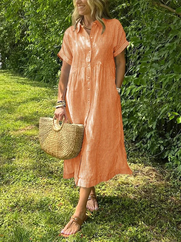 Hadleigh | Women's Button-Up Shirt with Striped Pattern and Classic Fit