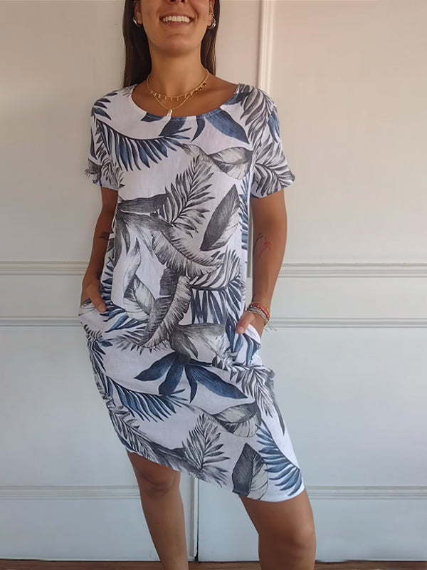 Clarissa | Women's Round Neck Dress with Soft Fabric and Relaxed Fit