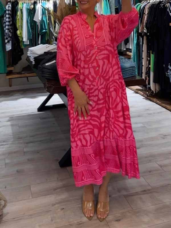 Fiorabelle | Women's V Neck Flowy Dress with Loose Fit and Tummy Control